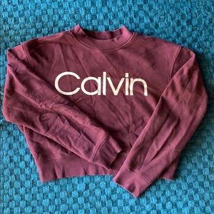 Cropped Crew Neck Calvin Klein Sweatshirt